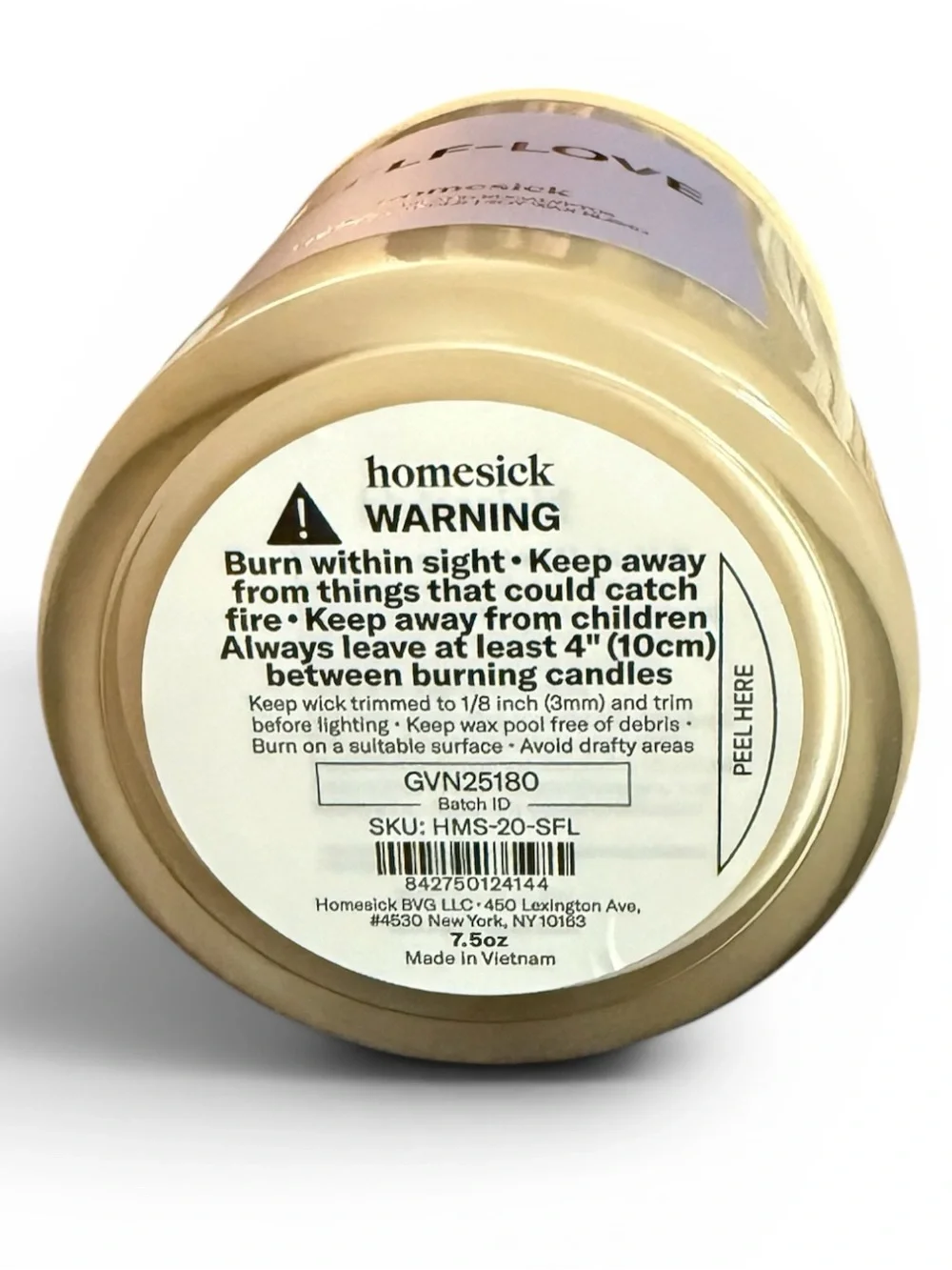 Homesick Scented Candles For Home in Self-Love 7.5 oz Natural Soy Wax Blend
